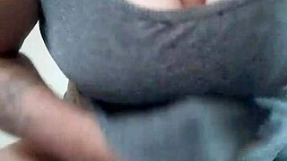 Tattooed Brunette Plays With Dildo, Her Tits Bouncing As She Fucks It Hard.