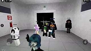 Dancing with naughty girls in the roblox party hall feels so exciting