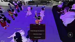 Dancing with naughty girls in the roblox party hall feels so exciting