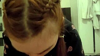 Redhead roommate sucked my dick and spat cum back