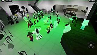 Dancing with naughty girls in the roblox party hall feels so exciting