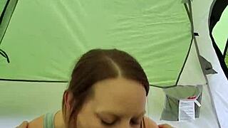 Morning Sex In The Camping Site. POV Of Risky Missionary With Cumshot.