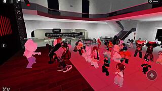 Dancing with naughty girls in the roblox party hall feels so exciting