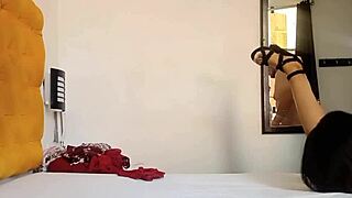 A girl grabs her stepfather while trying on clothes, leading to fucking