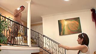 Beautiful teen passionately kisses stepdad before doggystyle and cum on ass