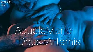 Dirty old man dominates tight pussy and small feet