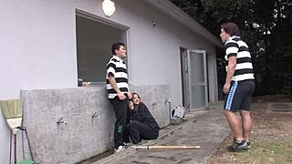 Japanese Teen Yuzuki Gets Banged by Rugby Team in Outdoor Group Action