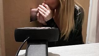 Blowjob in toilet with russian whore