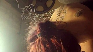 Stepdaughter sucks daddy's cock with dildo in pussy