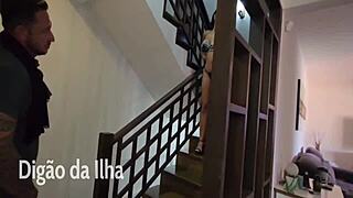 Photographer fucks curvy model during photo shoot after foreplay