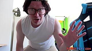 leeds nerd tricks skinny brit into first-time fingering on bed