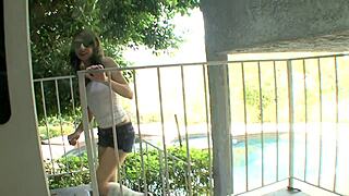 Beautiful teen passionately kisses stepdad before doggystyle and cum on ass