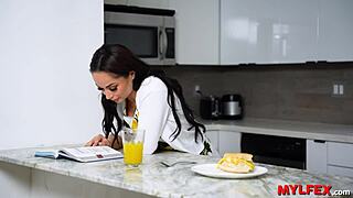 flexible milf bends over for doggystyle and riding on the sofa