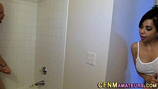 Busty CFNM Babe TUGS Cock