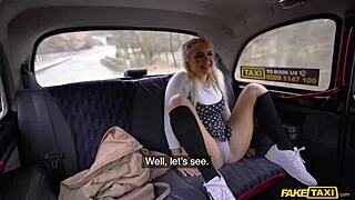 fake taxi - this fertile british student takes a risky creampie so deep in her pussy 😏