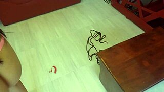 eating and sucking and masturbating his cock with my high heels in close up femdom domination session