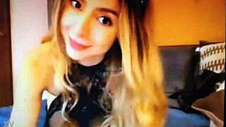 Blonde teen slut delivers intense blowjob in sexy webcam show