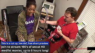 Lotus lain goes through her yearly physical exam from the patient's pov in this behind the scenes clip. She wears gloves and spreads during the fetish humiliation session.