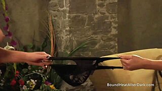 leather and lace panties bring amity to winner in european femdom whipping session