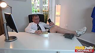 FakeHub Hot Blonde German Secretary Anny Aurora Mistakes Boss For Delivery Guy Lets Him Fuck Plump Ass Puffy Tits Warm Pussy To Orgasm