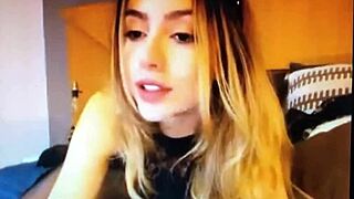 Blonde teen slut delivers intense blowjob in sexy webcam show