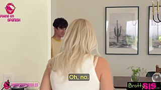 Brother insists but she refuses to perform oral act in this subtitled Spanish taboo teen scenario.