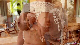 oh wow, this deutsche blonde celina gets fucked outdoors by an old man 😏🍑