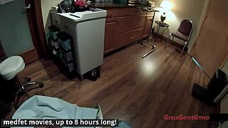 Lotus lain goes through her yearly physical exam from the patient's pov in this behind the scenes clip. She wears gloves and spreads during the fetish humiliation session.