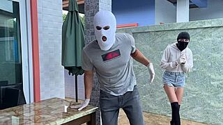 We Broke Into The House And Had Rough Sex On Their Bed With Cute Teen Girlfriend Riding Cowgirl