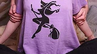 Tickling and light BDSM with nipple play on amateur wife's puffy natural tits and skinny body!