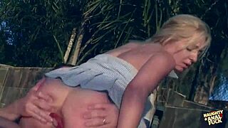 Naughty Blonde Gets Tight Asshole Stretched Outdoors With Deepthroat Blowjob And Cowgirl Riding