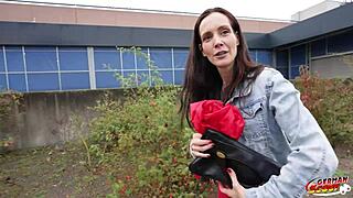 german scout chats with skinny austrian mature mia moon for her first casting fuck