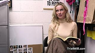 Pounding oil and dildo on stealing cougar at work