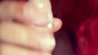 Redhead thick lip BBW gives amazing head in bedroom POV style.