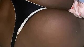 Aline lies on my bed showing her ass in casual fun