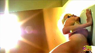 Blonde And Brunette Lesbians In Lingerie And Heels Kiss And Finger Each Other On The Stairs With Toys Until Orgasm