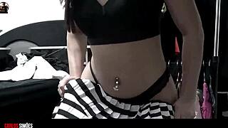 Young Latina Shows Off Lingerie