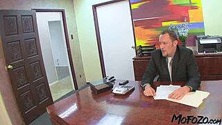 what if this tanned secretary takes that deepthroat and rough action from her daddy boss, ending with cum on tits