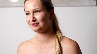 Stunning beauty slides fingers deep into tight ass for solo pleasure