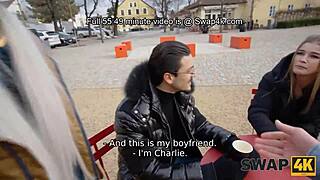 Hey, how did our morning walk turn into this wild threesome with wife swapping and big cock action?