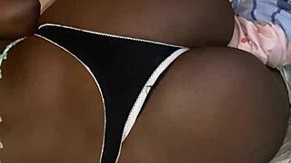 Aline lies on my bed showing her ass in casual fun