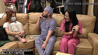 Blaire Celestes Shaved Pussy Gets Filled With Cum In Nurse Outfit