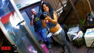 Brunette babe Jordanne gets into casting interview but ends up fucking the bar owner at party.