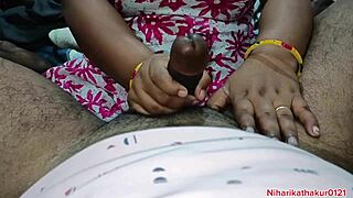 Indian pregnant neighbor rides cock slowly. She controls her orgasm during the intense session.