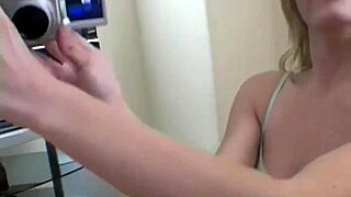 Liz cute blonde solo takes selfies in amateur style