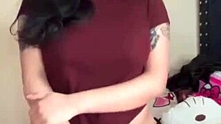 Hey, check this Mexican teen with big ass and tits riding her dildo so good
