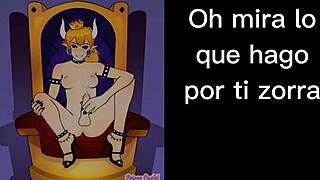 bowsette suggests a subtle blowjob with cum swallowing in this jerk off instructions video