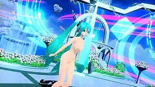 Hatsune Miku Sings Ai No Uta In Project Diva With Full Nude Mod And Goddess Curves Exposed!