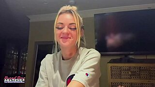 why does skinny blonde cutie sassy suck cock before pussy pounding?