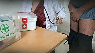 Doctor sneaks in blowjob to patient in clinic but what if they get caught?